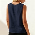 thumbnail image 4 of Cotton Linen Tank Tops for Women Wide Strap Sleeveless Camisoles Womens Button Down Crew Neck Summer Tanks, 4 of 6