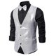 thumbnail image 3 of Chaleco de traje slim fit para hombre: mezcla de algodón y poliéster, color liso, sin mangas, formal/casual para bodas/fiestas, 3 of 4