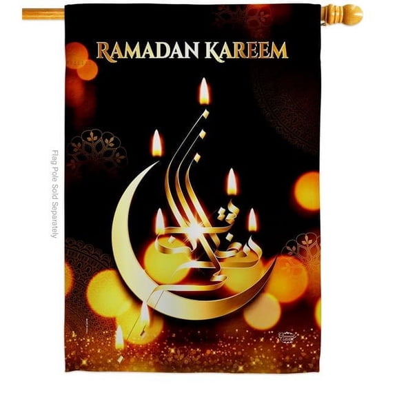 Ornament Collection H192528-BO Month of Ramadan Religious Double-Sided Garden Decorative House Flag, Multi Color
