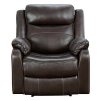 OakvillePark Audubon Polished Microfiber Upholstered Lay Flat Reclining Chair, Dark Brown