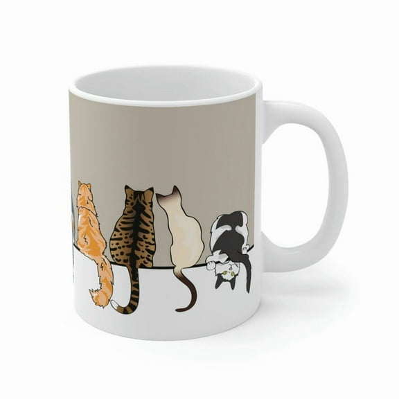 Cat Ceramic Coffee Mug Cute Kitten Coffee Tea Cup with Handle for Crazy Lady Gifts, Coffee Tea Cup, Gift for Mother Friends Lovers