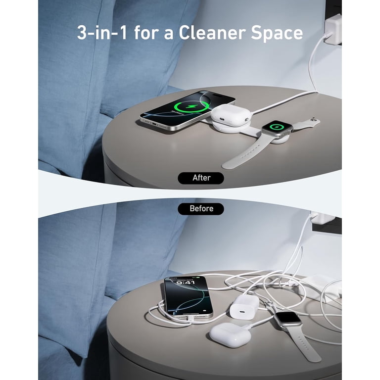 Anker MagSafe Compatible MagGo UFO 3-in-1 Charger, iPhone 17