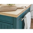 thumbnail image 6 of Powell Conrad Mobile Kitchen Cart with Butcher Block Top, 28" W x 20.25" D x 36.5" H, Teal, 6 of 16
