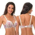 thumbnail image 6 of Curve Muse Women's Underwire Plus Size Push Up Add 1 and a Half Cup Lace Bras-2PK-Lime Cream/Hot Pink,Mauve/Rose Gold-36DDD, 6 of 7
