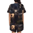 thumbnail image 4 of Womens Pajama Sets With Pocket, Regal Stag In Forest Lounge Sets Short Sleeve Sleepwear PJ Sets for Women, 4 of 6