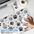 thumbnail image 4 of Long Mouse Pads for Desk,Grey Dog Paw Footprint Desk Mats on Top Of Desks, Desk Mouse Pad Extra Large with 3mm Non-Slip Base and Stitched Edge for Gaming,Office,Work,Home 31.5"x15.7", 4 of 6