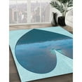 thumbnail image 3 of Ahgly Company Tapis d'Intérieur Lavable en Machine Carré Bleu Transitionnel, 3 Pieds Carré, 3 of 7