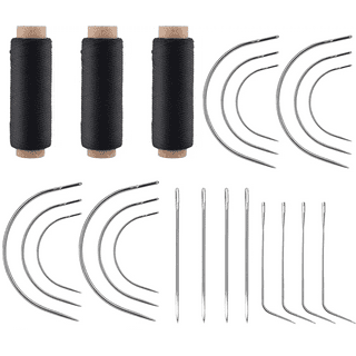 Waxed Thread, 110 Yard Needle and Thread Kit, 7 Pcs Leather Sewing Needles  Nylon Threads for Sewing for Sewing Hair, Sofa Furniture Repair (Black +