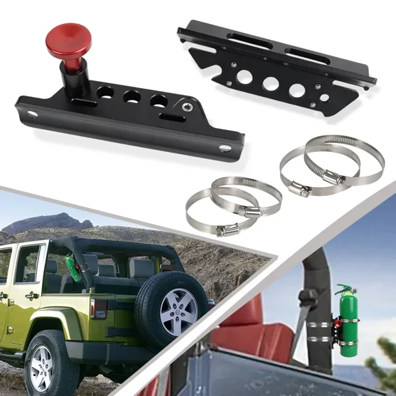 Adjustable Black Car Fire Extinguisher Mount Bracket Compatible With For Jeep Wrangler 1997-2017
