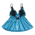 thumbnail image 2 of Fengqque Women V-Neck Satin Sexy Stain Pajamas Bowknot Tops, 2 of 4
