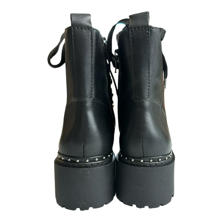 Steve Madden Women's Suede Chunky Heel Lace Up Boot with