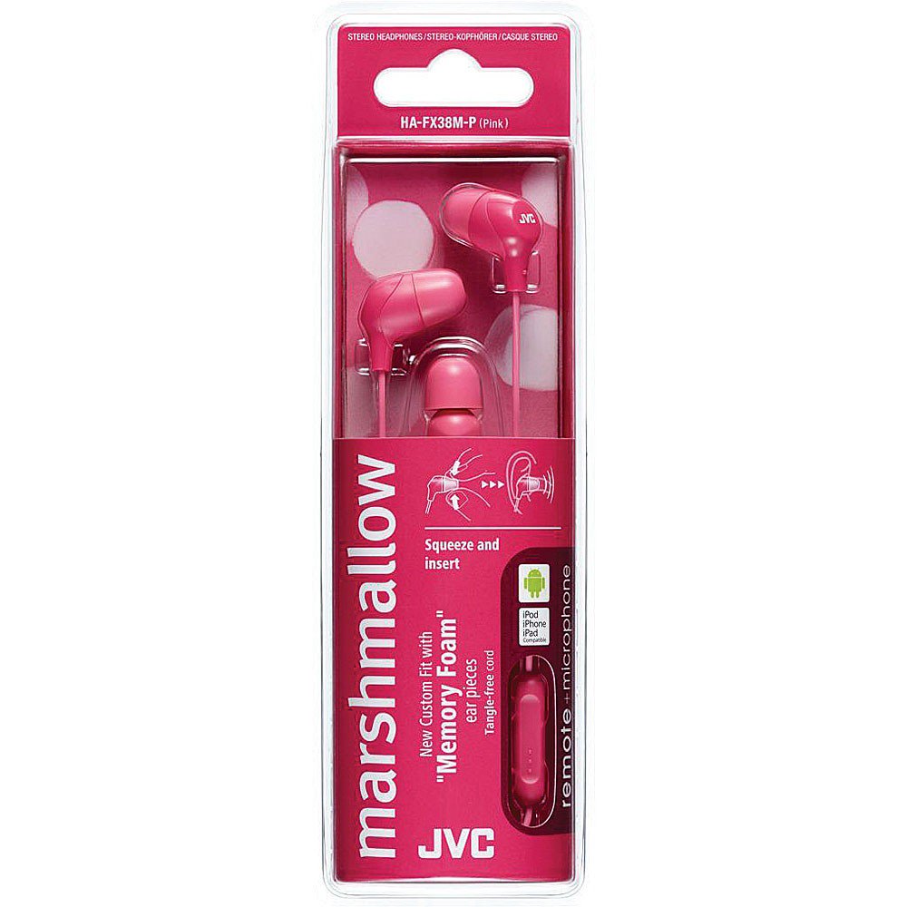 JVC HAFX38MP Pink Marshmallow InEar headphones w/ Remote/Mic / Brand