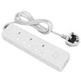 thumbnail image 2 of Regleta inteligente con Wifi, enchufe inteligente con 3 salidas de CA y 2 puertos de carga USB para el hogar, escuela, oficina, enchufe del Reino Unido, CA de 100-240V, 2 of 5