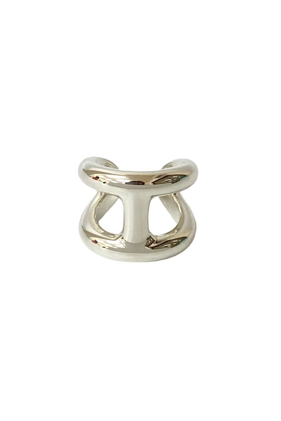 Pre-Owned HERMES Osmos GM Silver 925 Ring, Accessory for Men and Women, Silver, 82536