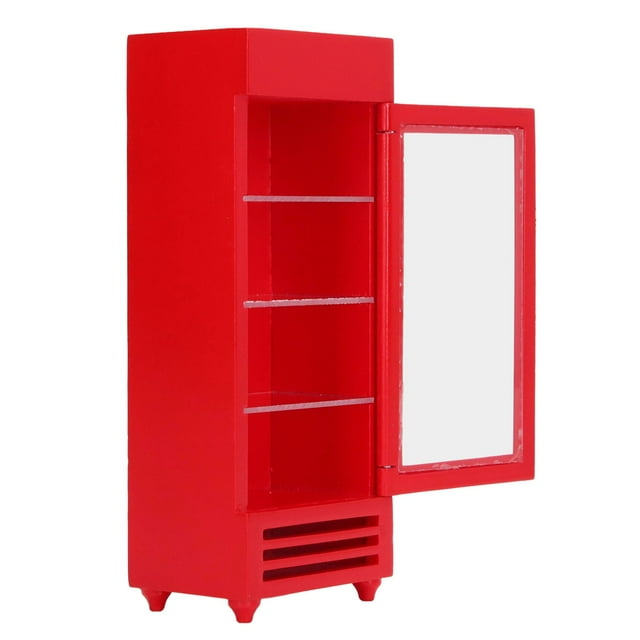 Dollhouse Vertical Refrigerator, Simulation Stimulate High Simulation Dollhouse Refrigerator Strong Durable 1:12 Scale For Decoration Yellow,Black,Blue,Red,Mint Green