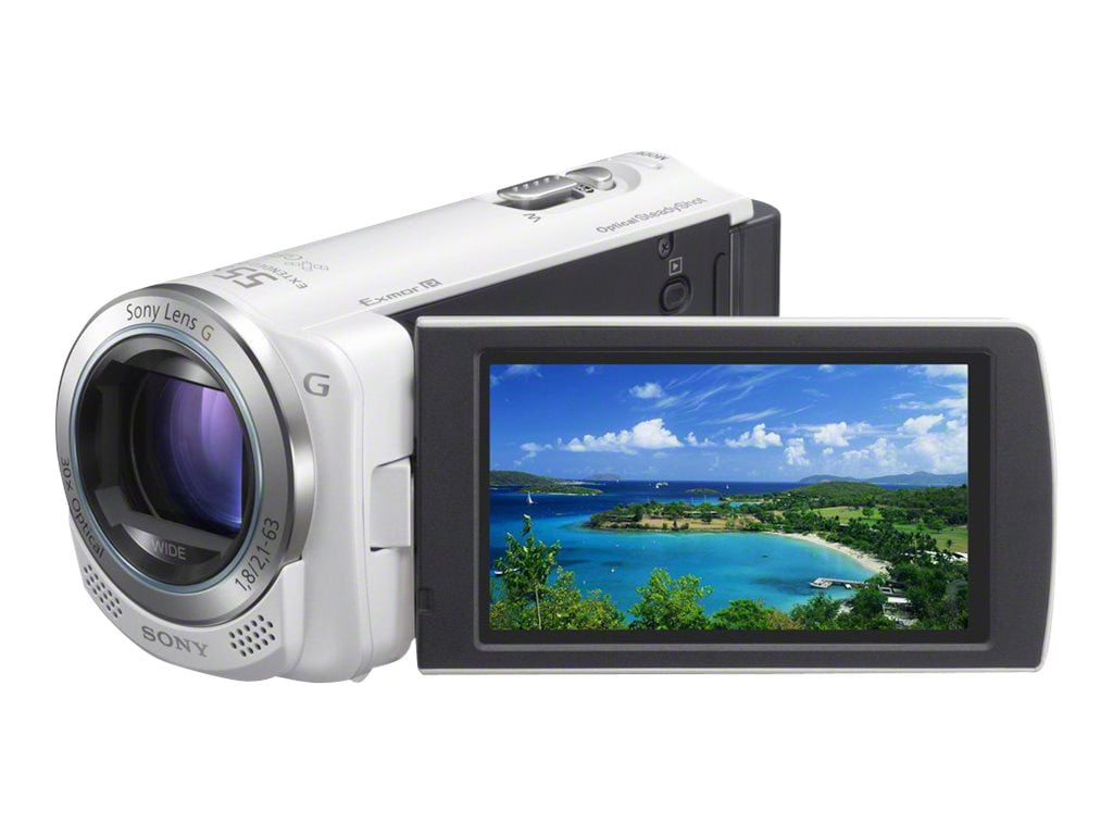 Sony Handycam HDR-CX260V - Camcorder - 1080p - 5.43 MP - 30x optical zoom -  flash 16 GB - flash card - white