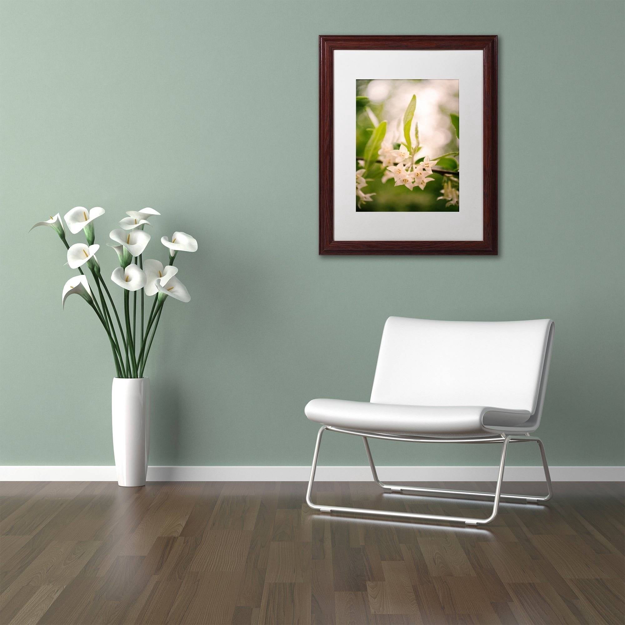 Trademark Fine Art 'Floral Tranquility' Canvas Art by PIPA Fine Art, White Matte, Wood Frame