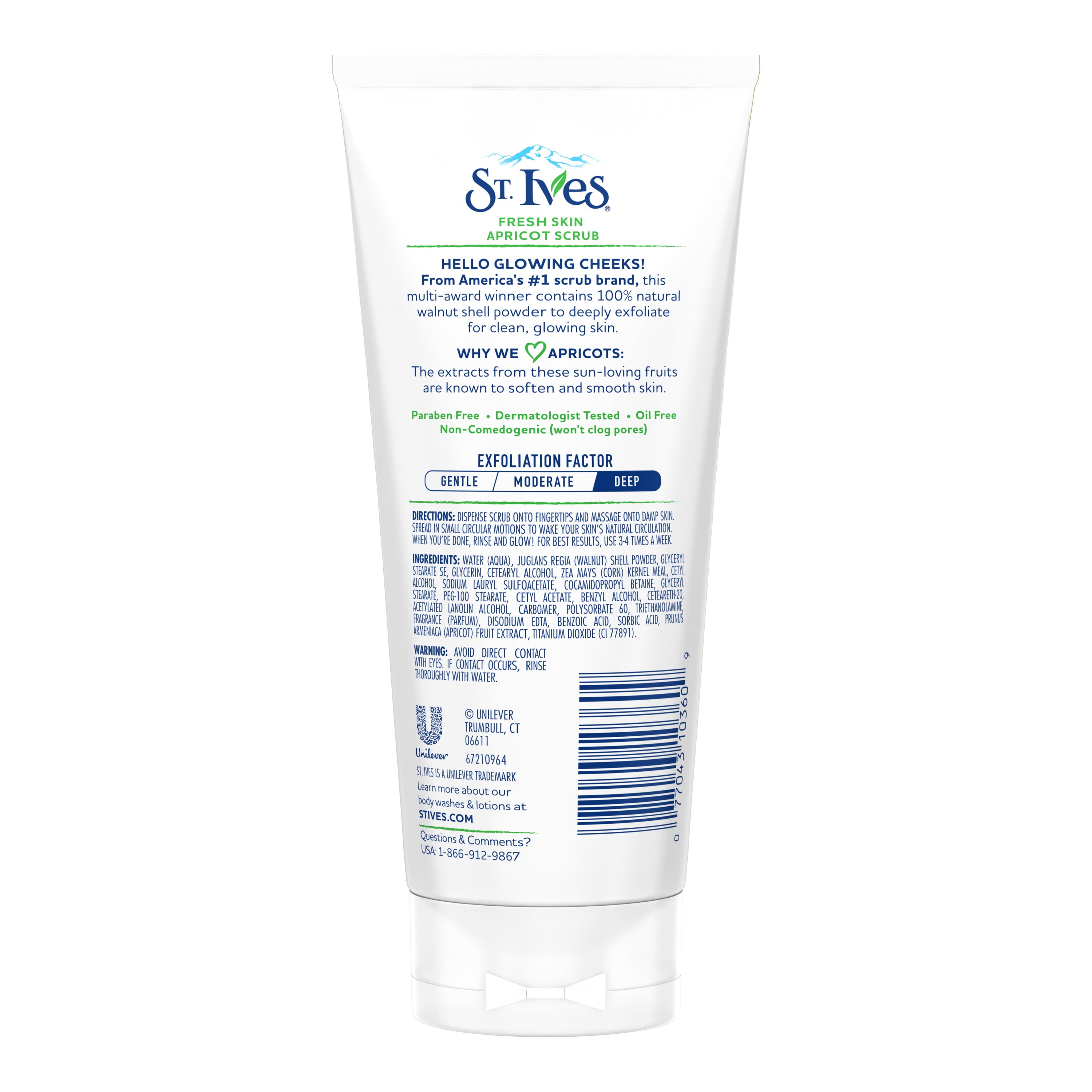 St. Ives Fresh Skin Exfoliating Face Scrub, Apricot Facial Exfoliator 6 oz - 4 Pack