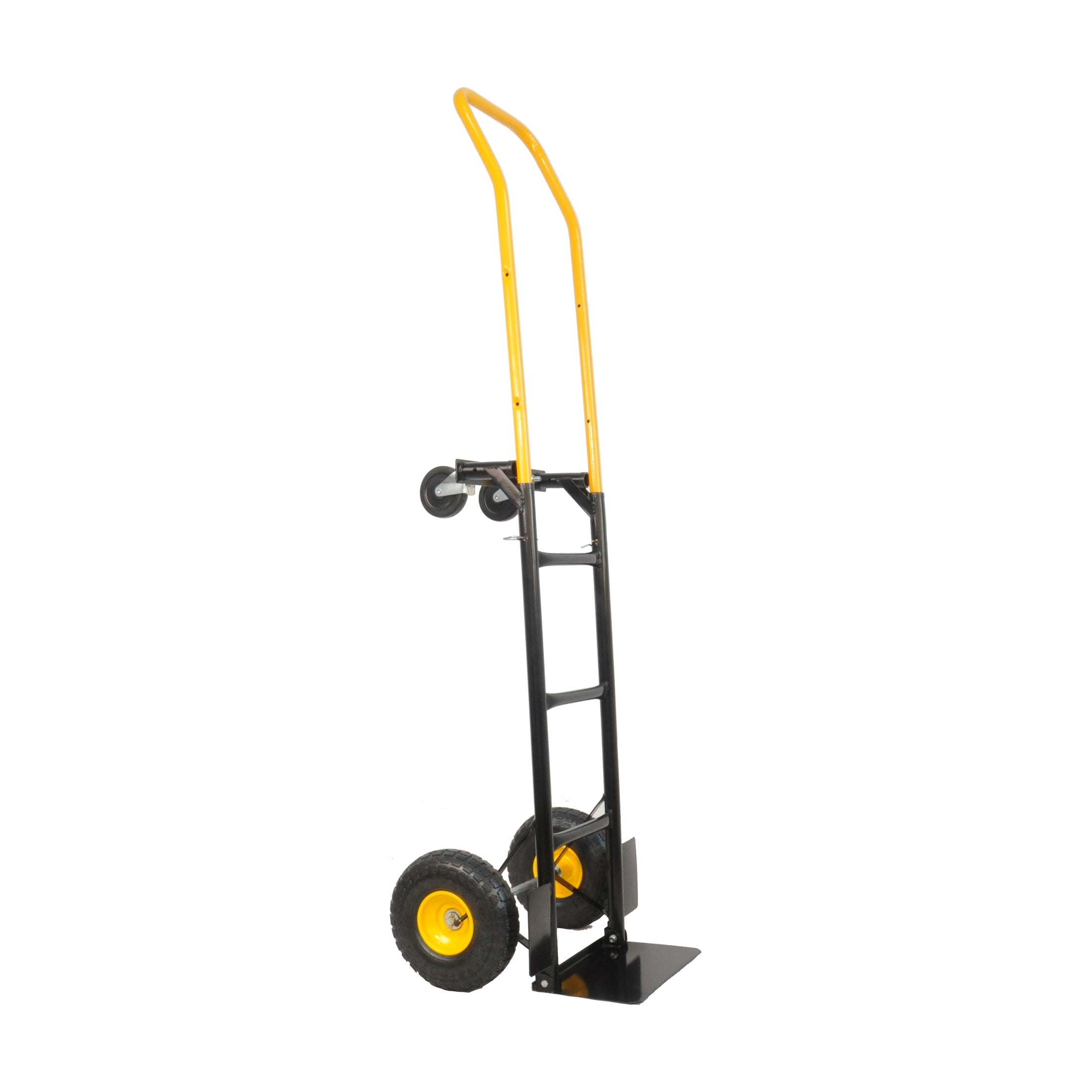 GDF Studio 2-in-1 Heavy Duty Hand Truck and Platform Cart with Swivel Wheels, Black