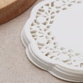 thumbnail image 2 of 100pcs Disposable Oil-absorbing White Lace Paper Doilies Cake Box Liner Packaging Paper Pad 4.5" (Random Grain Style), 2 of 6