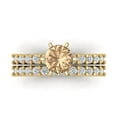 thumbnail image 2 of 1.66 ct Brilliant Round Cut Yellow Moissanite 14k Yellow Gold Solitaire with Accents Engagement Bridal Wedding Ring Band Set size 4.25, 2 of 7