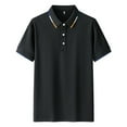 thumbnail image 2 of Aursykel Business Shirts for Men Casual Collared Shirt Comfortable Work Tops with 3 Buttons Short Sleeve Tees, 2 of 4