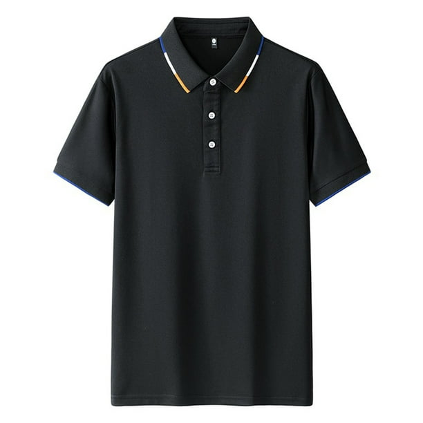 pstuiky camisetas para hombre, Camisa informal de manga corta con cuello vuelto, cómoda y lisa, para hombre ropa de hombre xxxl