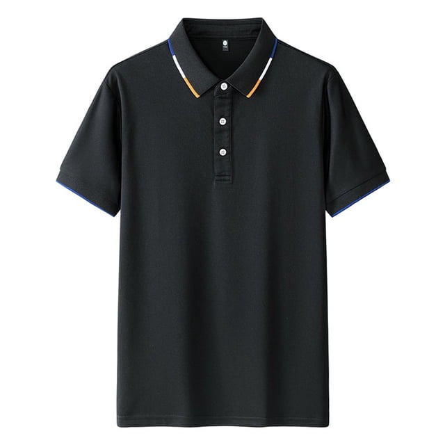 pstuiky camisetas de hombre, Camisa informal de manga corta con cuello vuelto, cómoda y lisa, para hombre camisetas de hombre xxl