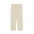 thumbnail image 4 of Tungbrin Girls Cargo Sweatpants Kids Drawstring High Waist Straight Leg Joggers Outdoors Hiking Pants with Multi Pockets, 4 of 9