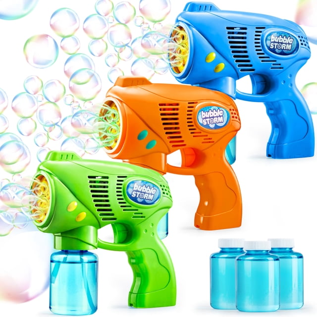Kit de pistolas de burbujas JOYIN 3 pistolas de burbujas con 3 Bubble Solutions Kids