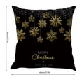 thumbnail image 2 of Christmas Pillow Cover, Black Gold Light Luxury Reindeer Snowman Cushion Case, Square Soft Fabric Throw Case for Sofa Living Room Decor, 2 of 5