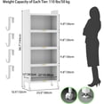 thumbnail image 2 of OCKYOOZ 5-Tier Kitchen Storage Cabinet, 360° Swivel Lockable Casters and 4 Hooks, Mobile Microwave Stand with Flip-up PC Doors, Kitchen Bakers Rack with 4 Foot Pads for Kitchen Dining Room, White, 2 of 8