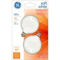 thumbnail image 3 of GE Globe Light Bulbs, Soft White, 40 Watt, Cozy Relaxing Light, Medium Base, Dimmable (2 Pack), 3 of 5