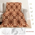 thumbnail image 5 of Orange Brown Flowers Blanket Soft Cozy Warm Throw Blanket for Couch, Plush Fuzzy Flannel Fleece Blankets for Sofa, Farmhouse Retro Abstract Floral Bed Blankets Lightweight Gifts for Women, 50"x80", 5 of 9