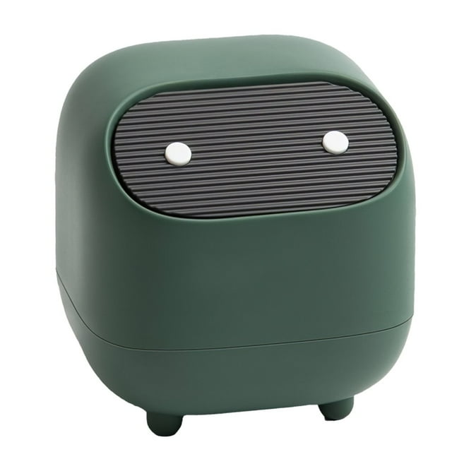 Desktop Trash Can with Lid Cartoon Mini Trash Storage Bin Countertop Garbage Can Table Waste Can for Living Room Bedroom Office