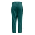 thumbnail image 6 of Clearance Promotion Fall Winte ! BVnarty Straight Leg Pants for Women Fashion Fall Winter Long Trousers Comfy Lounge Casual Mid Waist Embroidery Irregular Legs Solid Color Pocket Army Green L, 6 of 7