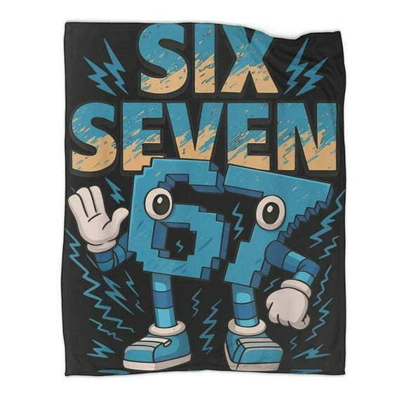 [60x50inch] 67 Six Seven 6-7 Funny  Printed Blanket - Warm Cozy Fluffy Throw for Men & Women, Suitable for Couch, Multiple Sizes