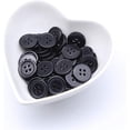 thumbnail image 2 of NOGIS 400pcs Round Black Resin Button 18mm 4 Holes Sewing Buttons for Garment DIY Sewing Clothing Accessories, 2 of 3