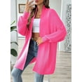 thumbnail image 4 of Women'S Fall Winter Solid Color Casual Oversized Long Sleeve Chunky Knit Cardigan Sweater Jacket Rose Red One size, 4 of 8