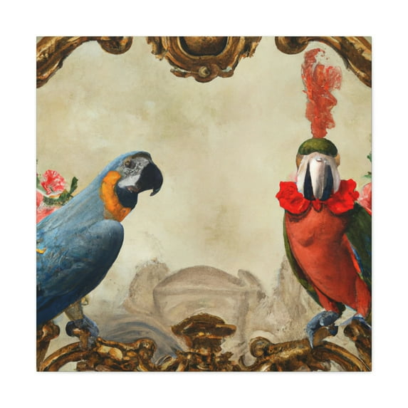 Parrots of Baroque. - Canvas