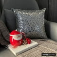 thumbnail image 4 of The HomeCentric Decorative Silver Pack of 2, 12"x12"Pillow Covers, Silk Mosiac, Beaded, Textured Sequins, Bling & Designer Throw Pillows For Sofa, Abstract Modern Style - Shimmering Silver, 4 of 10