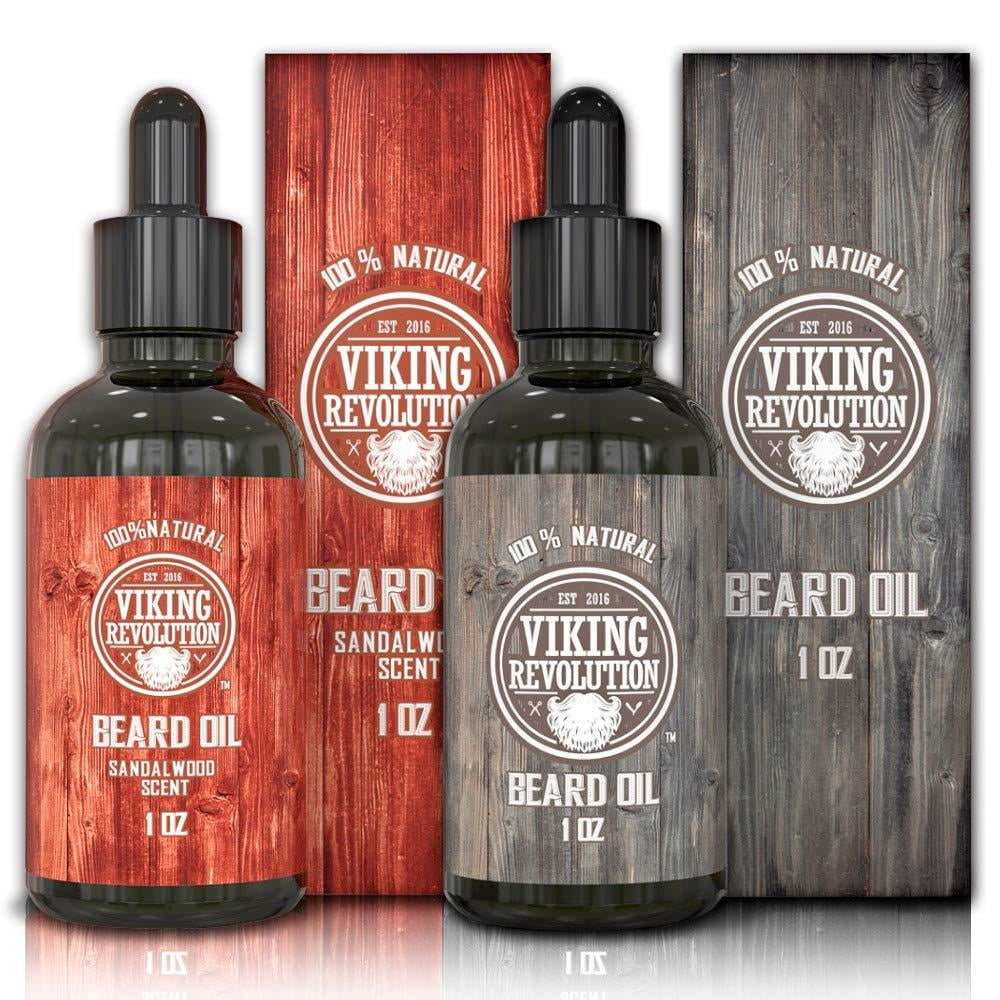 Viking Revolution Beard Oil Conditioner 2 Scent Pack Sandalwood and
