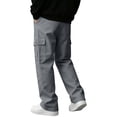 thumbnail image 5 of Resicozy Cargo Sweatpants for Men Casual Athletic Drawstring Waist Jogging Sweatpant with Pockets Home Party Gray L, 5 of 6