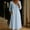 *Light Blue, variant on ClodeEU Women's V Neck 3/4 Sleeve Linen Blend Maxi Dress,Casual Loose Dress with Pockets Beige,Women's Plus L