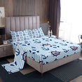 thumbnail image 1 of Erosebridal Anchor Print Queen Sheet Sets, Rudder Ocean Bedding Queen Size, Stripes Ombre Decor 4pcs, 1 of 7