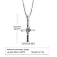 thumbnail image 2 of PAMTIER Unisex Stainless Steel Personality Hip Hop Elegant Unique Rose Flower Cross Pendant Amulet Crucifix Necklace Simple Jewelry Silver Free Chain, 2 of 6