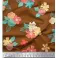 thumbnail image 1 of Soimoi Brown Cotton Duck Fabric Leaves & Floral Artistic Print Fabric by Yard 56 Inch Wide, 1 of 1