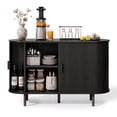 thumbnail image 3 of ROGALIS 48" Buffet Sideboard Cabinet with Storage, Modern Fluted Cabinet with Sliding Doors & Adjustable Shelf, Coffee Bar Accent Cabinet for Kitchen, Dining Room, Entryway, Black, 3 of 7