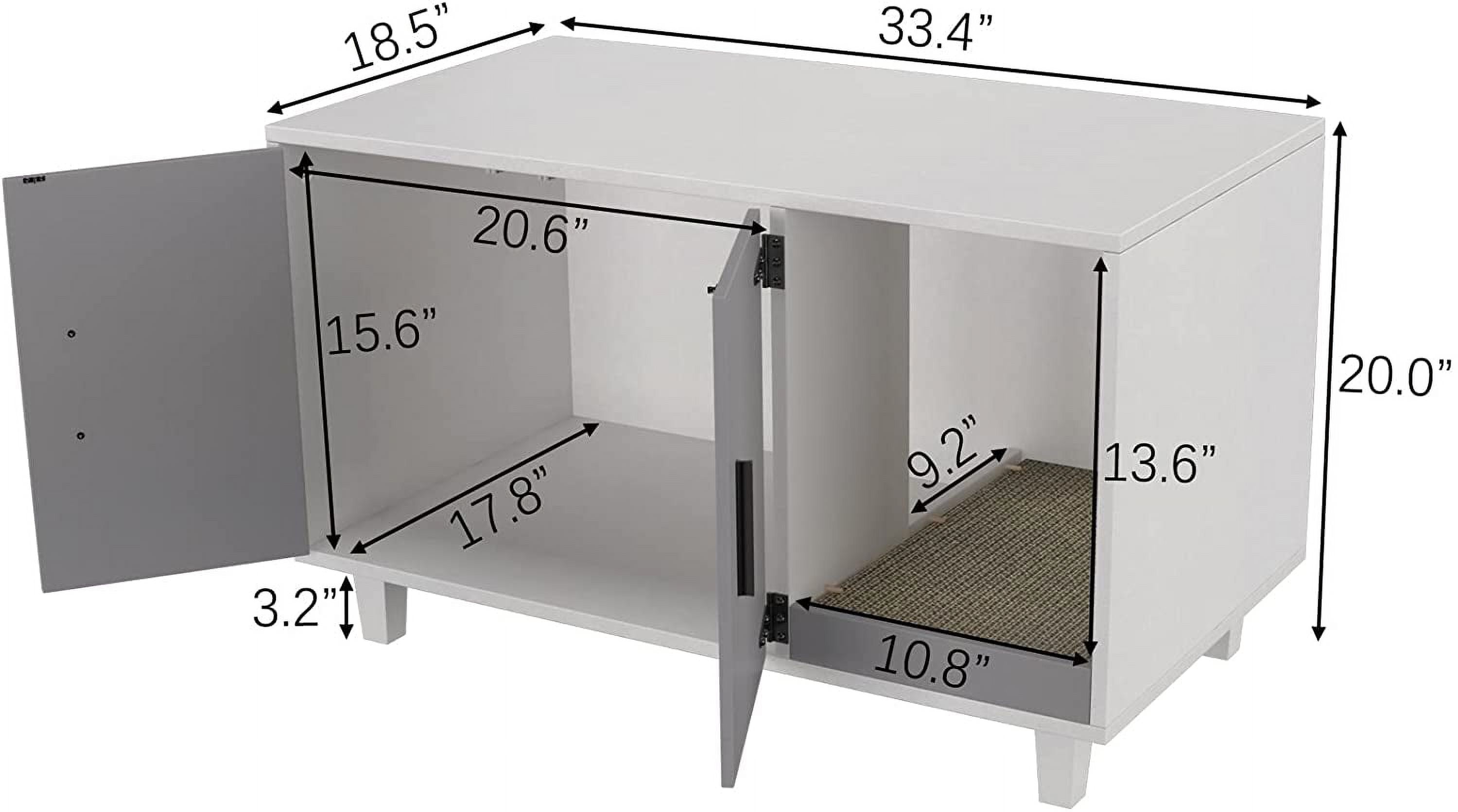 GDLF Pet Crate Cat Washroom Hidden Litter Box Enclosure  as Table Nightstand with Scratch Pad,Stackable