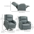 thumbnail image 3 of HOMCOM Fauteuil Releveur, Fauteuil Inclinable en Cuir PU avec Poches Latérales, Gris, 3 of 10